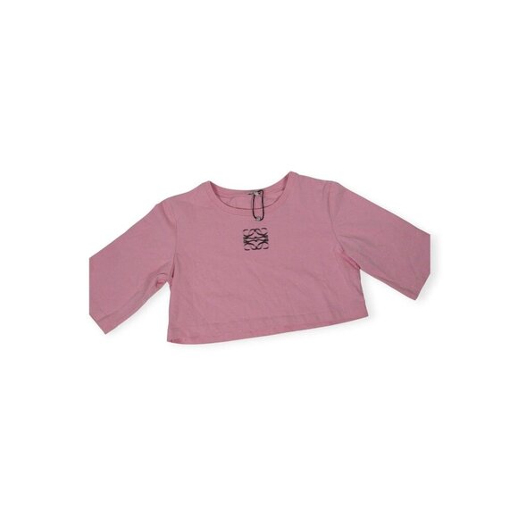 Loewe Blurred Anagram Cotton Cropped T-shirt In Pink RARE SZ L - Picture 6 of 15
